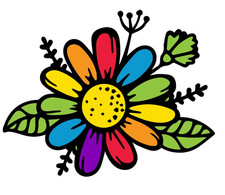 Rainbow Flower Daisy Colorful Large Decal 19" Vinyl Art Mural Home Decor