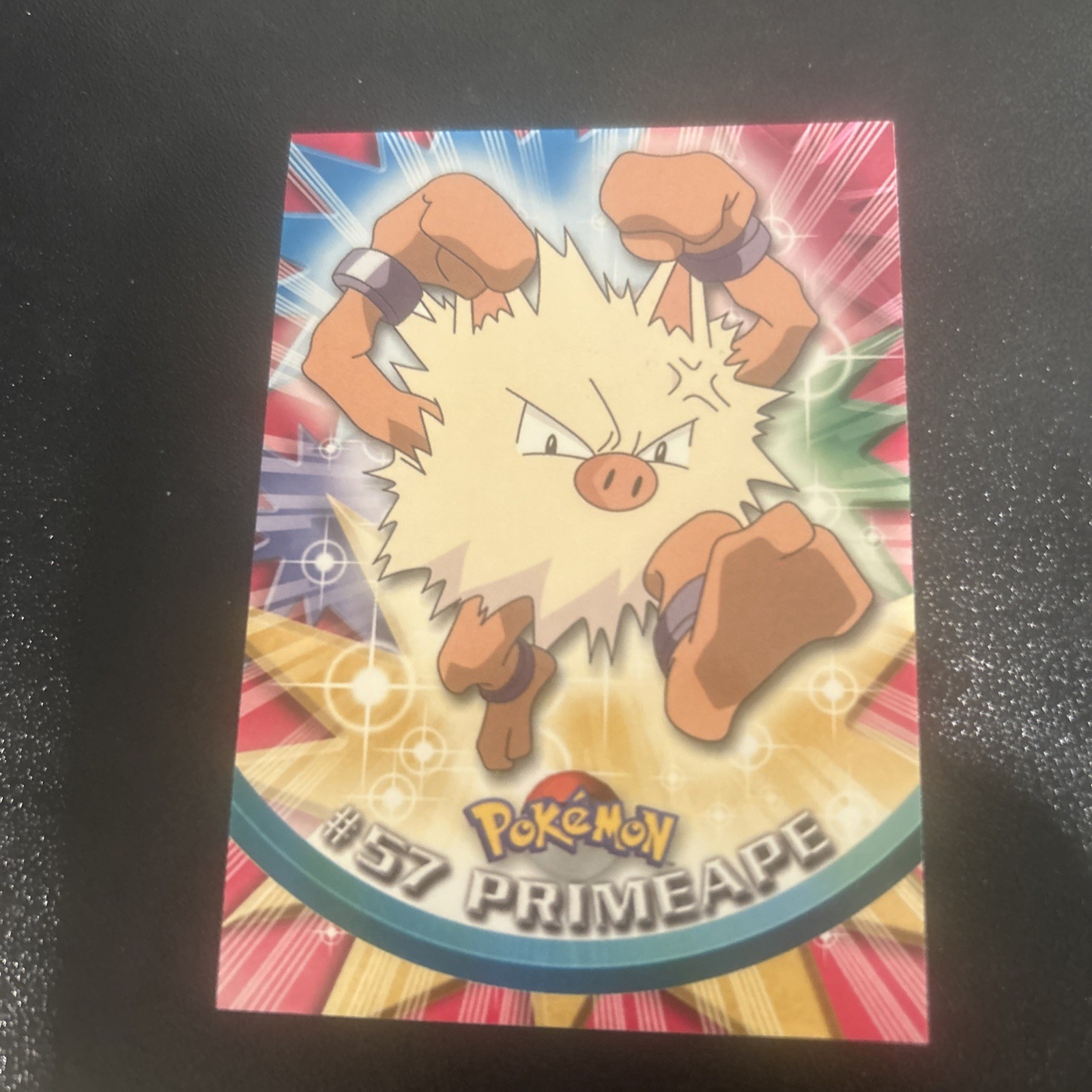 Primeape #57 - Topps SERIES Pokemon Card - RED LOGO - NON-HOLO
