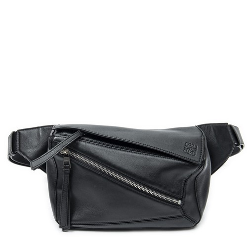 Loewe Black Small Puzzle Edge Bumbag Shoulder Bag Calfskin Leather