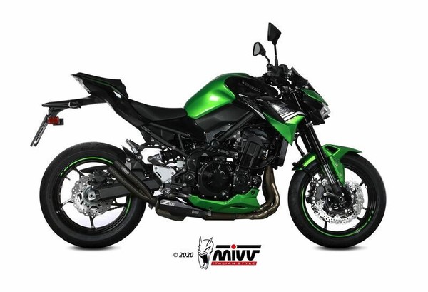 Kawasaki Z900 SE 2020-2024 Mivv Doppelrohr Auspuff Endtopf Stahl Schwarz-image