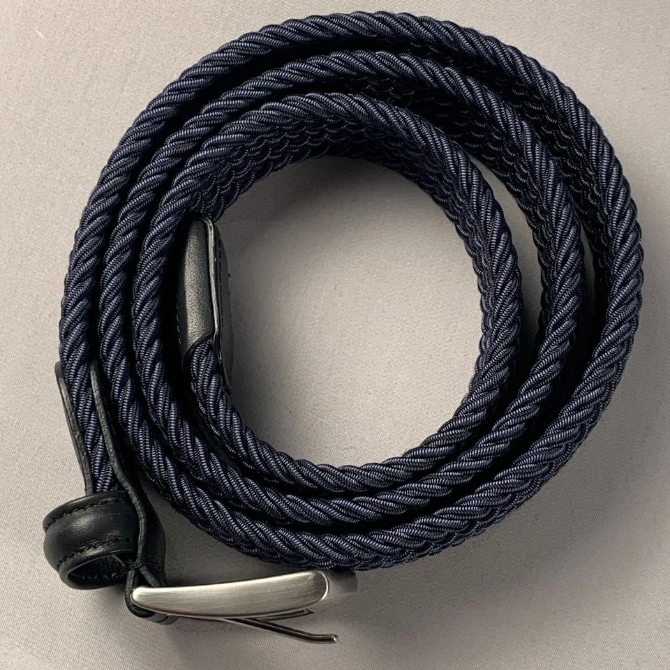 Cinturón tejido elástico ANDERSON'S 40 cierre de hebilla azul marino hecho en Italia nuevo sin etiquetas Foto 4 de 4
