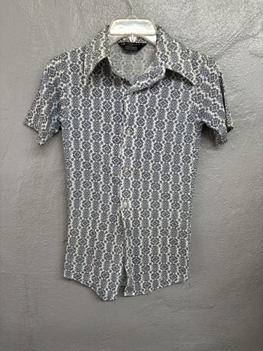 Vintage 60s Towncraft Prep Penn Prest Boys Shirts Size 14 Lot of 2 Blue/Brown - Picture 10 of 21
