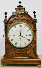Antique English Regency W. Grant London Triple Fusee 8Bell Musical Bracket Clock