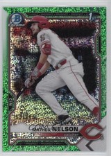 2021 Bowman Draft Chrome Green Sparkle Refractor 53/99 Matheu Nelson bp8