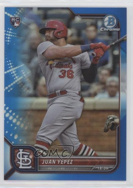 2022 Bowman Chrome Blue Refractor 117/150 Juan Yepez #26 Rookie RC 0ei3