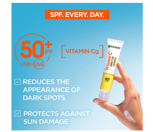 Garnier Vitamin C Daily UV, Invisible Brightening Fluid, SPF50+, 40ml