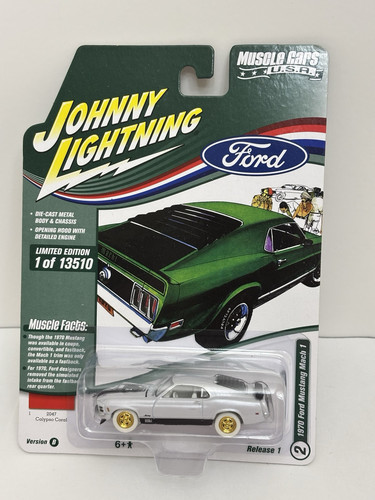 CHASE JOHNNY LIGHTNING MUSCLE CARS USA 1970 FORD MUSTANG MACH 1 WHITE LIGHTNING