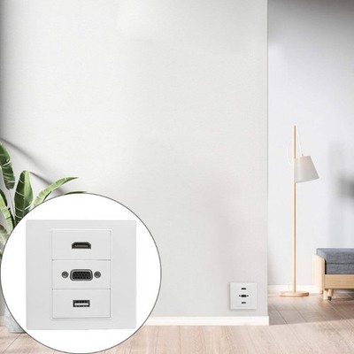 Multimedia VGA HDTV USB Wall Plate Not Required Solder Direct Connection