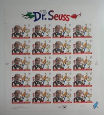 USPS 2004 Stamp Pane Celebrating Dr. Theodor Seuss Geisel Pane of 20-37c Stamps