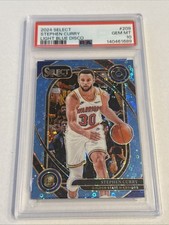 2024-25 Panini Select Courtside Stephen Curry #209 Light Blue Disco /99 PSA 10