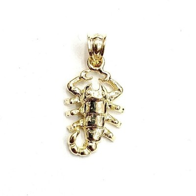 New 10k yellow gold scorpion Scorpio pendant charm zodiac sign fine jewelry 1.5g