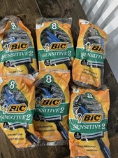 48 (8 x 6) BIC Sensitive 2 Blade Razors Shavers Aloe