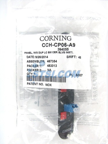 Corning CCH-CP06-A9 Patch Panel, 3 LC Duplex OS2 Singlemode Adapters ~STSI - Picture 2 of 3