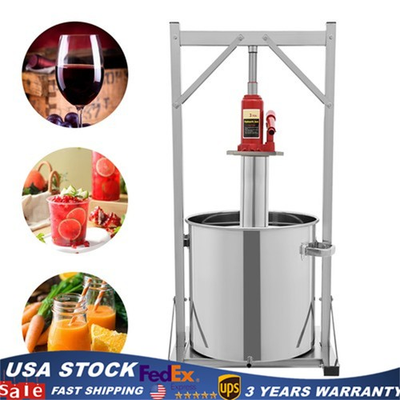 #ad 9.5Gal Fruit Wine Press Manual Stainless Steel Cider Press with Hydraulic Jack $253.11