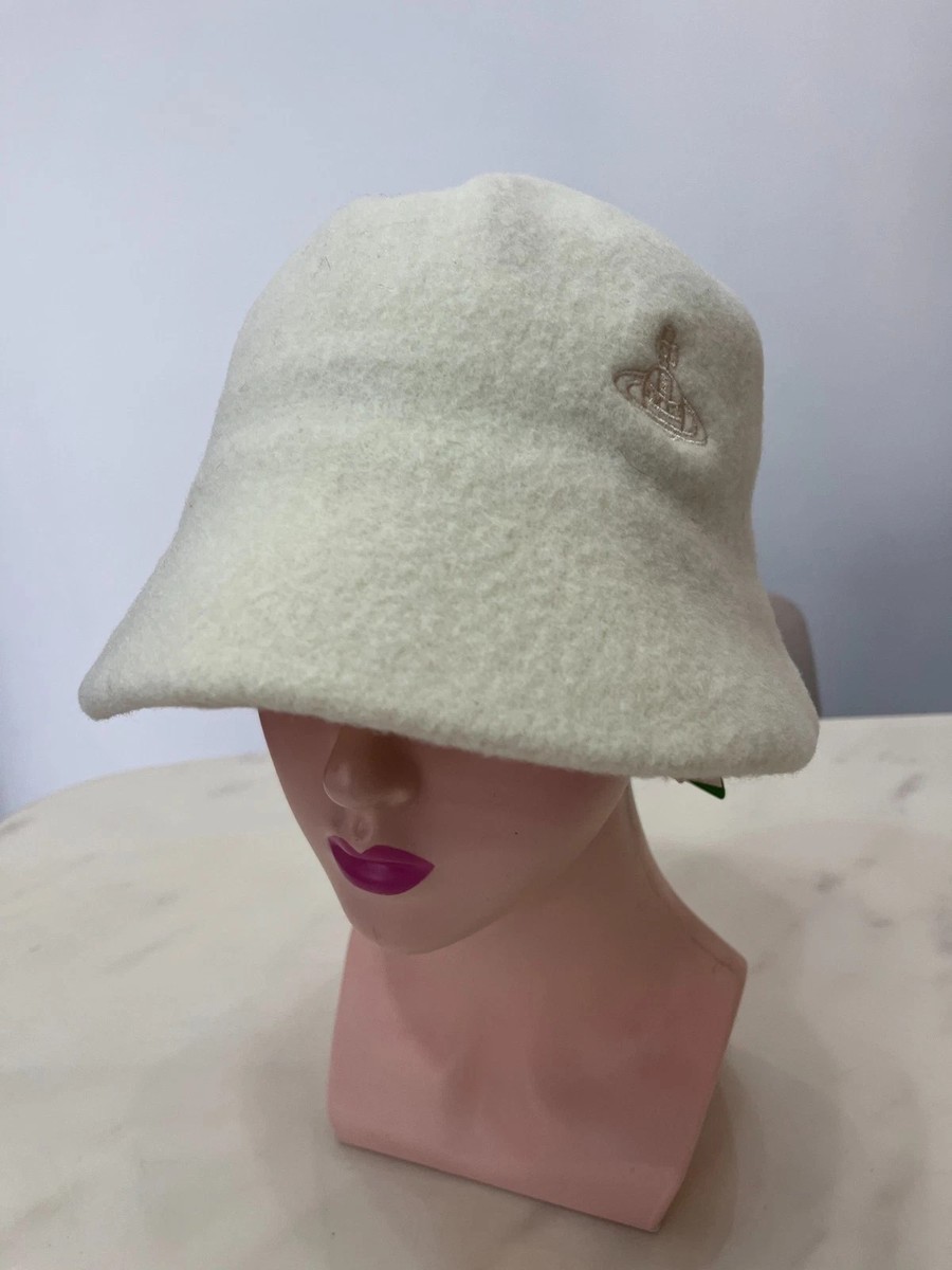 Vivienne Westwood Bucket summer Hat Cap Black Orb Embroidery Wool