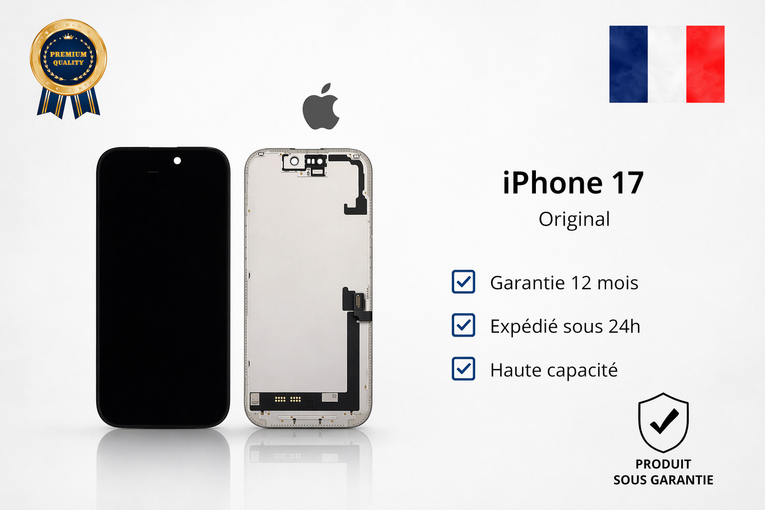 Écran iPhone 17 Original Service Pack pour réparer un affichage brisé