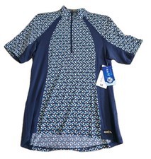 Kerrits Women's Geo Bit Nv Ice Fil S/s Print Top SSlv Sz M NWT