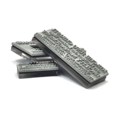 Textplatte Stempelplatte Imprint 3 & 13 - 58x22mm - 6 Zeilen - Onlinedesigner
