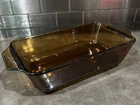Anchor Hocking Fire King No 441 VTG Harvest Amber 1 Quart Glass Bread Loaf Pan