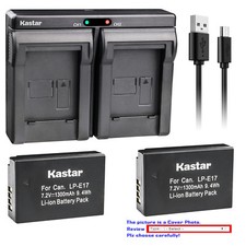 Kastar Battery Charger for Canon LP-E17 LC-E17 LC-E17C EOS M3 EOS Rebel T6i