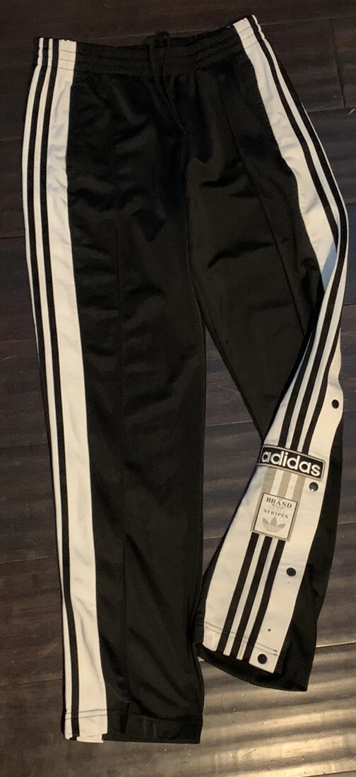 Oproepen Houden borst Vintage MENS Adidas The Brand With 3 Stripes Black White Snap Pants Size  Small | eBay