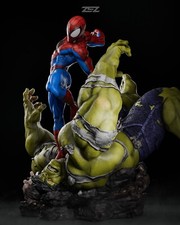 Spiderman vs hulk diorama statue figure resin 1/10 unpainted