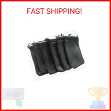 6 Pcs Black Cell Phone or MP3 Nylon Mesh Drawstring Pouch Bags
