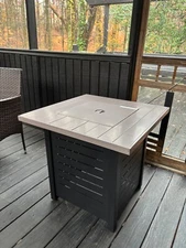 28'' Propane Fire Pit Table – 50,000 BTU Outdoor Gas Fire Pit for Patio, Deck, a