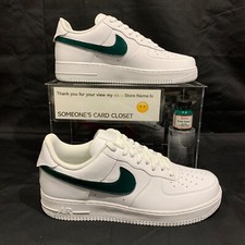 Nike Air Force 1 Low White  Dark Green Custom Painted Swoosh SC- 27W