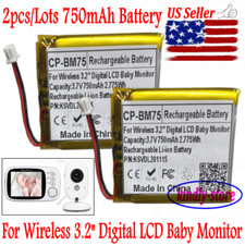 US Seller 2pcs Battery For Wireless 3.2" Digital LCD Baby Monitor 750mAh Battery