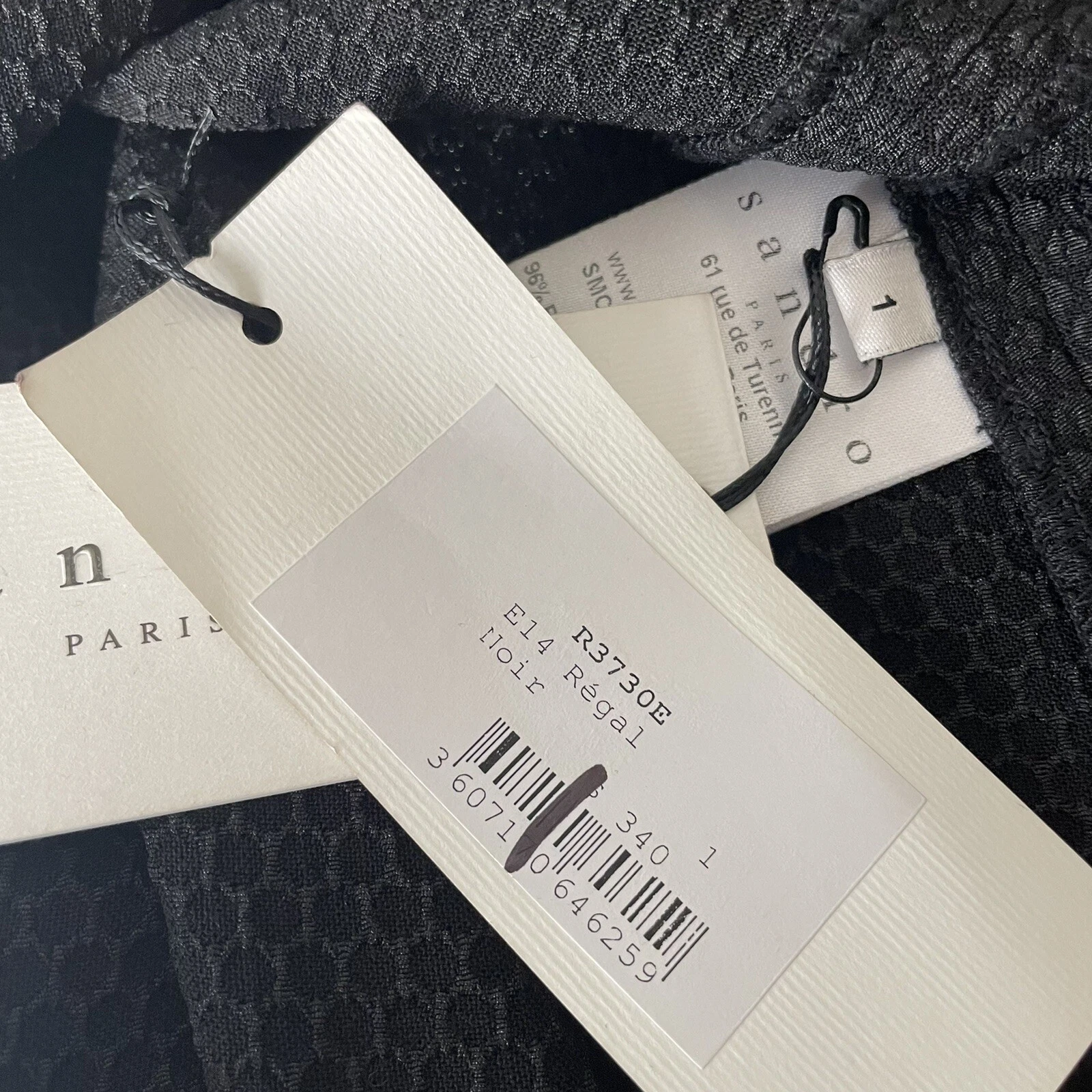 OFF WHITE Abito SANDRO Paris Regal scollo a V nero e bianco sporco donna taglia S (1 Sandro) carino