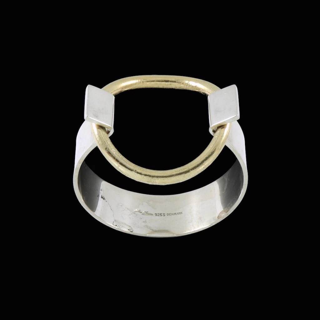 Hans Hansen. Sterling Silver Bangle, partly Fire-gilded - Bent Gabrielsen
