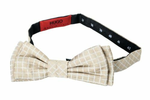 Cravate Hugo Boss En Soie 100% - Noir & Rose Antique à Pois Géométriques - Modèle Vintage Italien