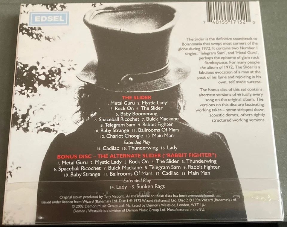 T.Rex - THE SLIDER - 2CD - Deluxe Edition - MEDCD 715 - Edsel Records 2002 - Bild 2 von 4