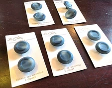 10x 1960s Vintage N.O.S. LE CHIC Coat Toggle Buttons on Cards Blue Marble 21.5mm