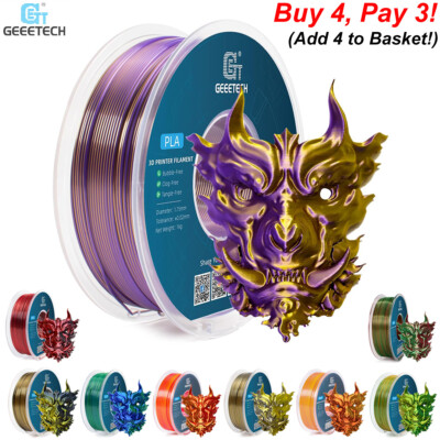 【Buy 3, Get 1 FREE！】Geeetech Silk PLA 3D Printer Filament 1kg 1.75mm Dual Color