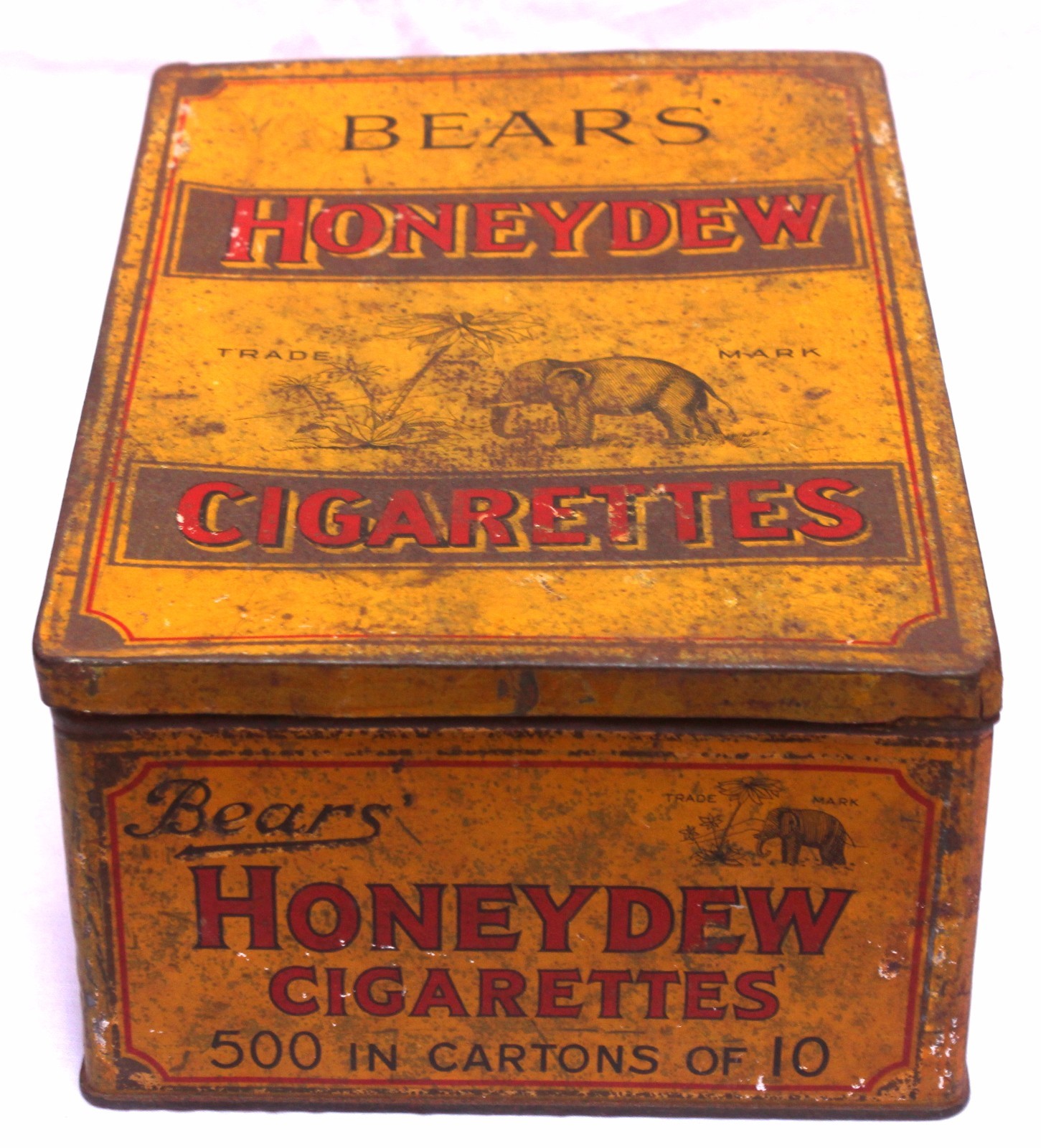OLD VINTAGE UNIQUE BEARS HONEYDEW CIGARETTES TRADE MARK TIN BOX eBay