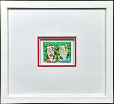 ジェームス・リジィ、3Dシルクスクリーン　CAT OH CAT James Rizzi CAT MY EYE ON YOU Hand Signed 3D Graphic Sculpture