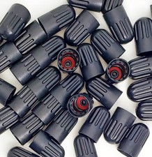 Extended Long Skirted Tpms Black Tire Valve Stem Caps - Heavy Duty - Universal