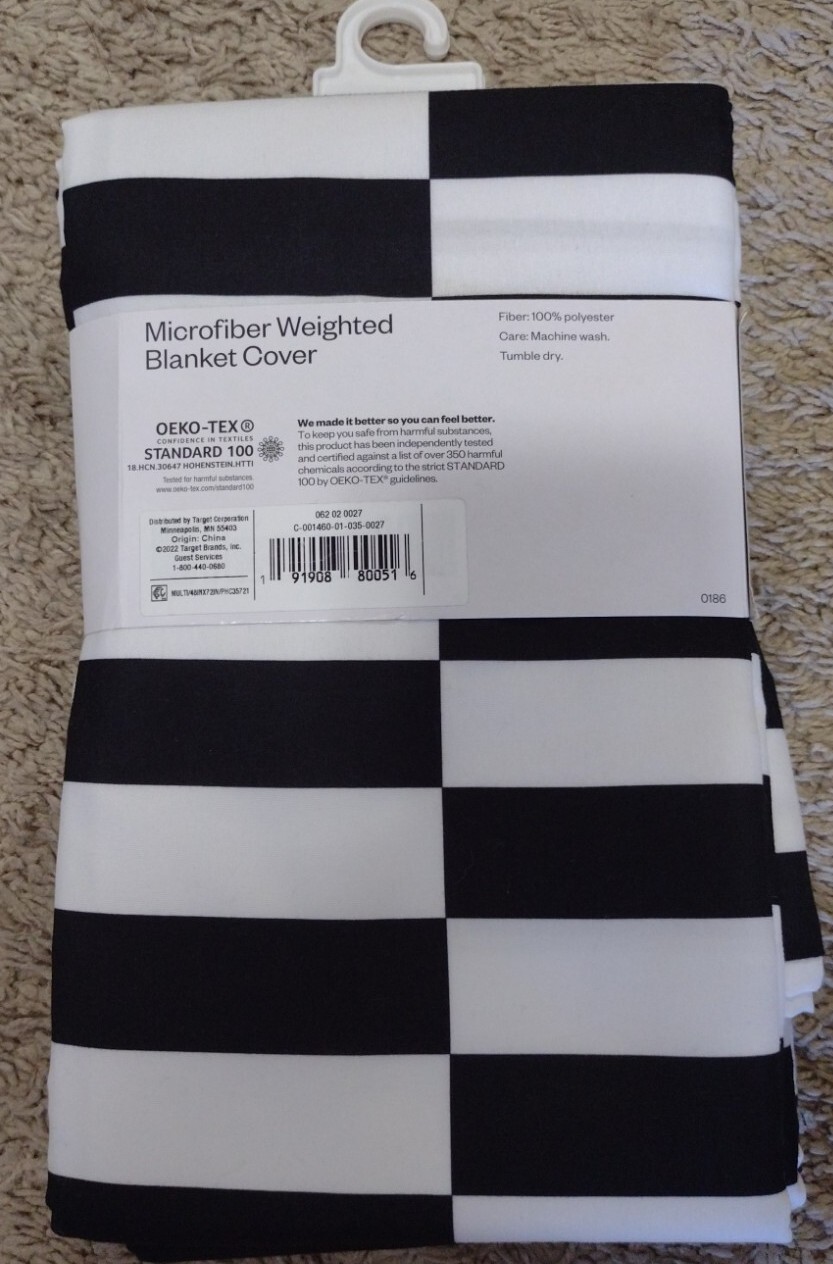 Room Essentials Microfiber Weighted Blanket Cover 48” x 72” Black And