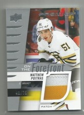 2023-24 MATTHEW POITRAS PREMIER ROOKIE ON THE FOREFRONT BLACK PATCH #/75 BOSTON