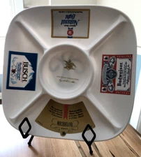Vintage Limited 1978 Anheuser Busch Melamine Chip Dip Tray - Budweiser Michelob