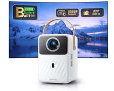 Battery Powered Projector 1080P, Portable Projector with Nextflix, Amazon prime