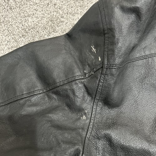 Croft & Barrow Leather Bomber Jacket Large Lined Diamond Quilted Full Zip Mens - Picture 15 of 15