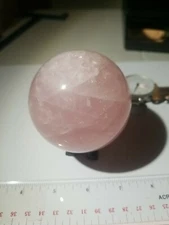 525g Natural Pink Rose Quartz Sphere Crystal Ball Reiki Healing 72.5mm/2.85in