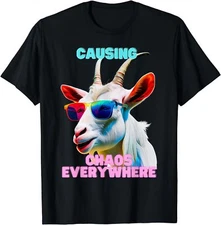 NEW LIMITED Funny Crazy Goat Design Gift Idea Tee T-Shirt S-5XL
