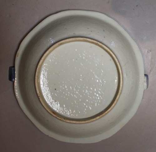 19th c. Chinese Export Canton Blue & White Porcelain Covered Warming Dish c.1850 - Picture 6 of 8