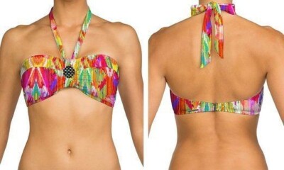 Swim Systems by Sunsets G211 Electric Ikat Swimwear Bikini top Size L