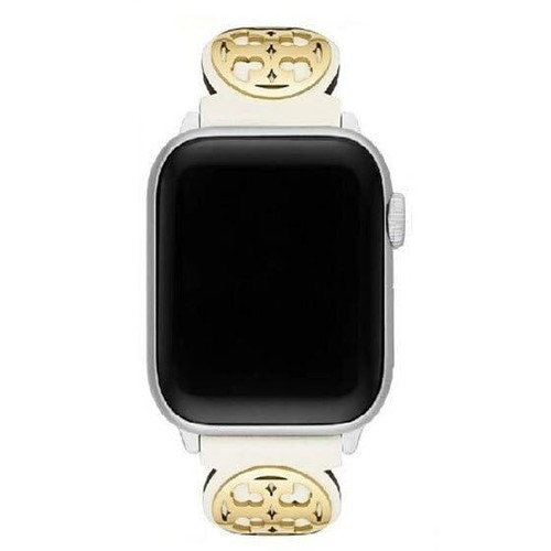 Tory Burch Apple Watch Replacement Band Leather White 38mm/40mm/41mm New - FedEx - Photo 4 sur 6