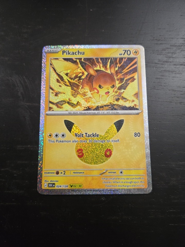 Pokemon 30th Anniversary Pikachu 024/128 Firework Holo 02/30